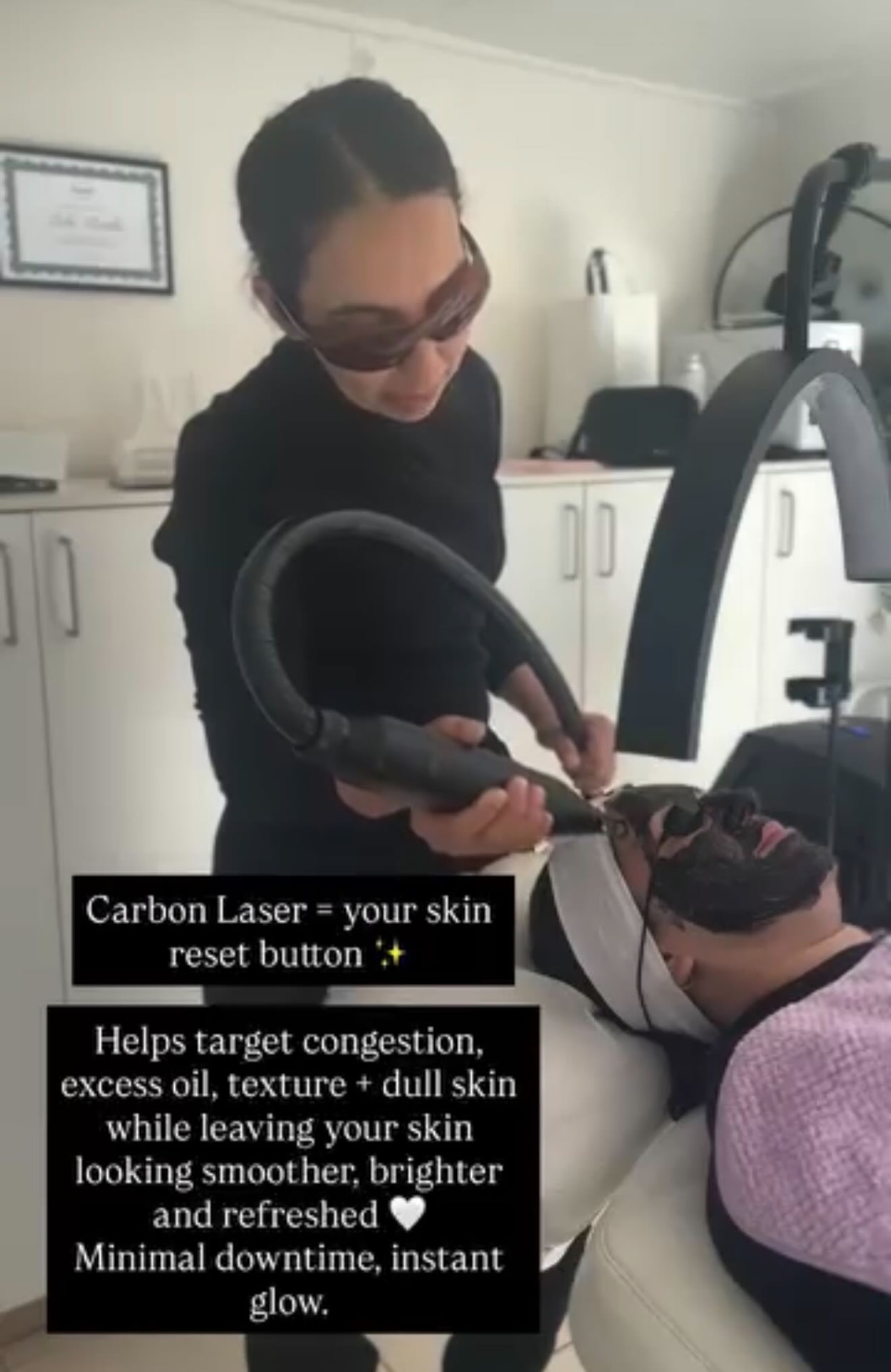 Carbon laser in progress at the studio